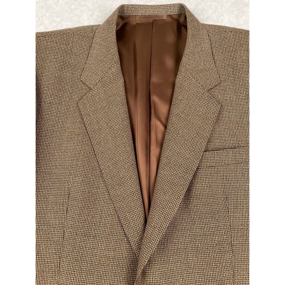 VTG Ermenegildo Zegna Wool Sport Coat 42R Brown Houndstooth Tak Tak Hong Kong